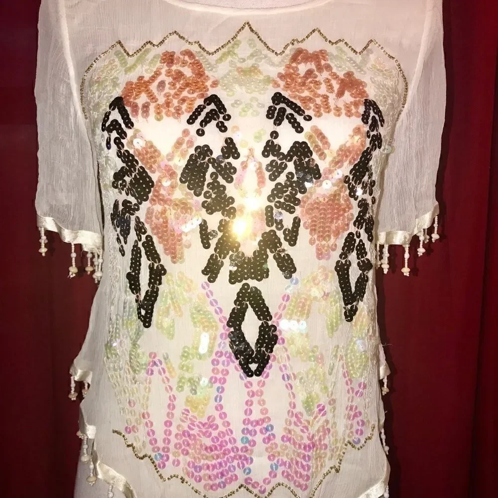 Pristine Free People Embellished Top